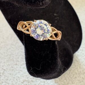 BBJ 925 Celtic Knot Cubic Zirconia Gold Tone Ring
